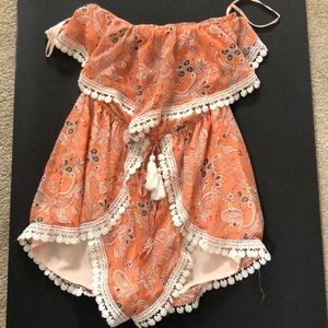Light coral romper